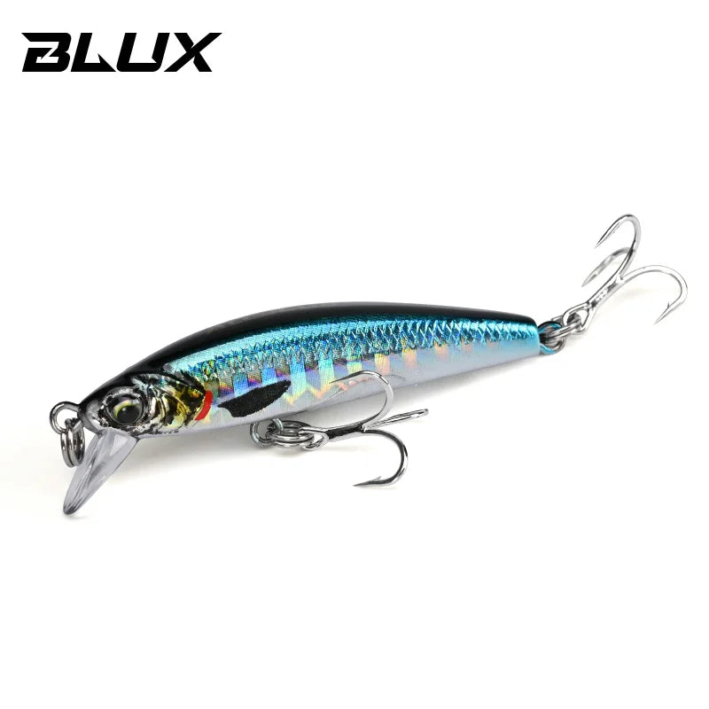BLUX Gravity Minnow 50mm 4.3g Long Cast Heavy Shinking Fishing Lure Wobbler Freshwater Saltwater Bass Pike Hard Plastic Bait