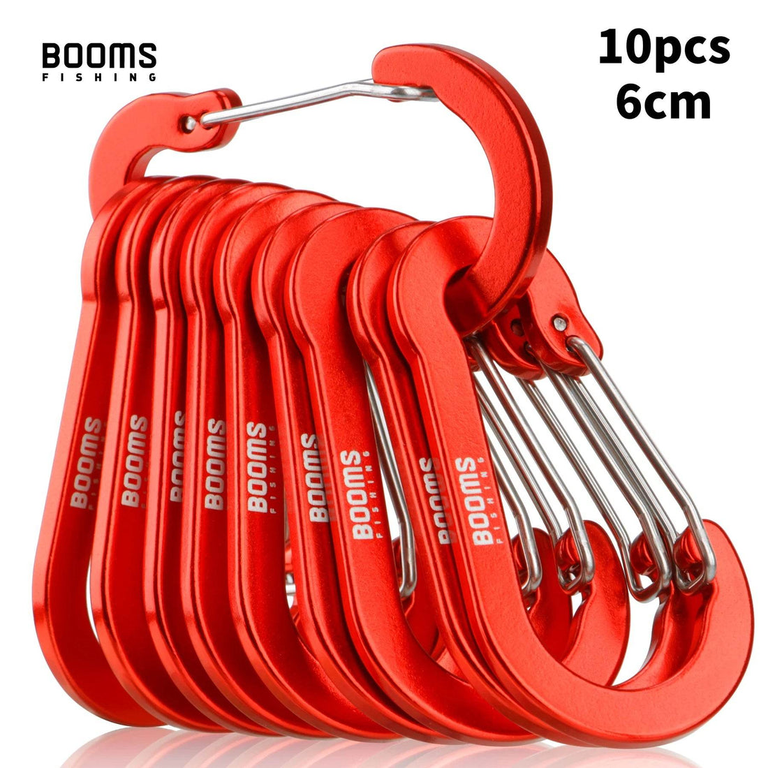 Booms Fishing 6cm Aluminium Carabiner Clips – 10 Pack - Fish & Cheaps | Fishing & Outdoor Gear