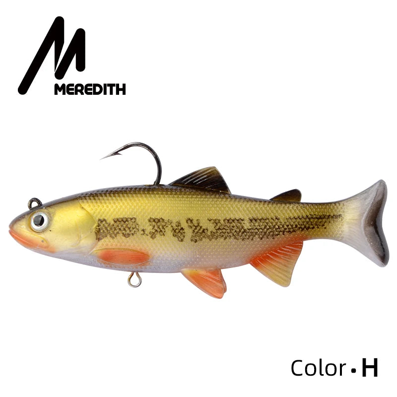 MEREDITH Trout 12cm 15cm Head PVC Fishing Lures Swimming Artificial Baits T Tail Silicone Soft Lures Swimbait Wobblers