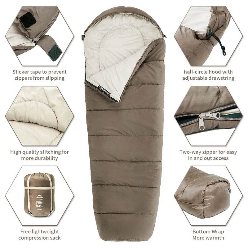 Naturehike MJ300 MJ600 Mummy Sleeping Bag - Fish & Cheaps | Fishing & Outdoor Gear