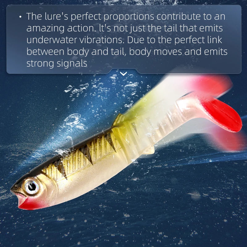 MEREDITH 10PCS 5.5g 8cm Lures Fishing Lures Artificial soft Fishing Baits Cannibal Fishing Fish Soft Lures Shads  JX62-08