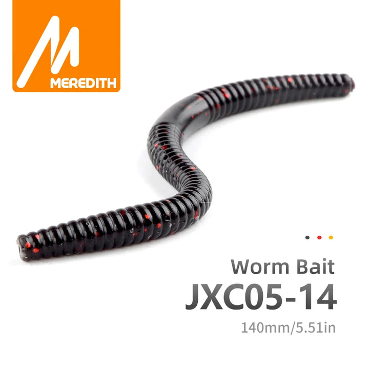 MEREDITH Fishing Soft Lures 140mm 5.3g 10pcs Artificial Worm Baits Silicone Fishing Lures crankbait Fishing Tackle