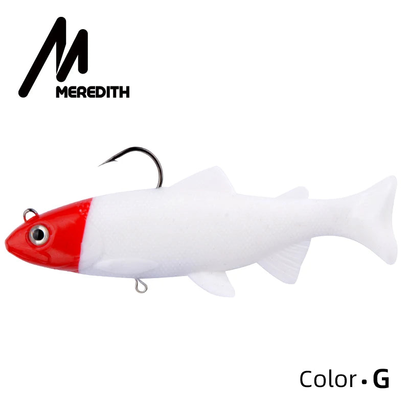 MEREDITH Trout 12cm 15cm Head PVC Fishing Lures Swimming Artificial Baits T Tail Silicone Soft Lures Swimbait Wobblers