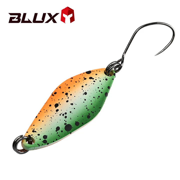 BLUX Fishing Lure 2.4g Mini Metal Spoon Area Trout Colorful Brass Copper Bait Freshwater Stream Tackle for Chub Perch Salmon