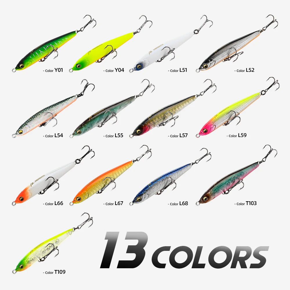 MEREDITH Fishing Lure Pencil Wobblers Hard Bait Sinking Fishing Wobbler  Artificial Lure Saltwater Lures For Pike Bass