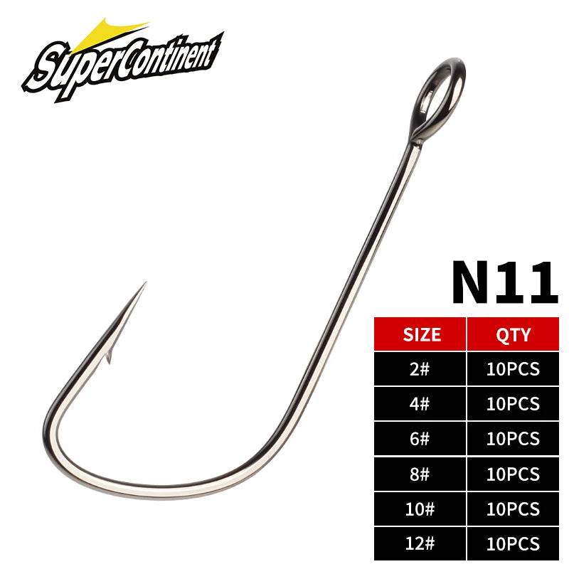 Supercontinent High Carbon Steel Barbed Single Hooks - Fish & Cheaps | Fishing & Outdoor Gear