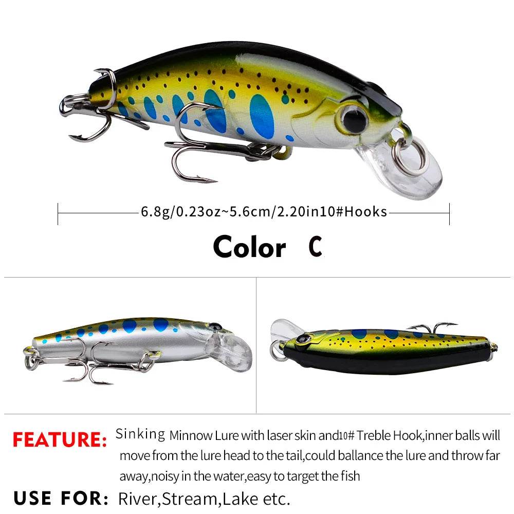 PROBEROS Mini Sinking Minnow Wobbler - Fish & Cheaps | Fishing & Outdoor Gear