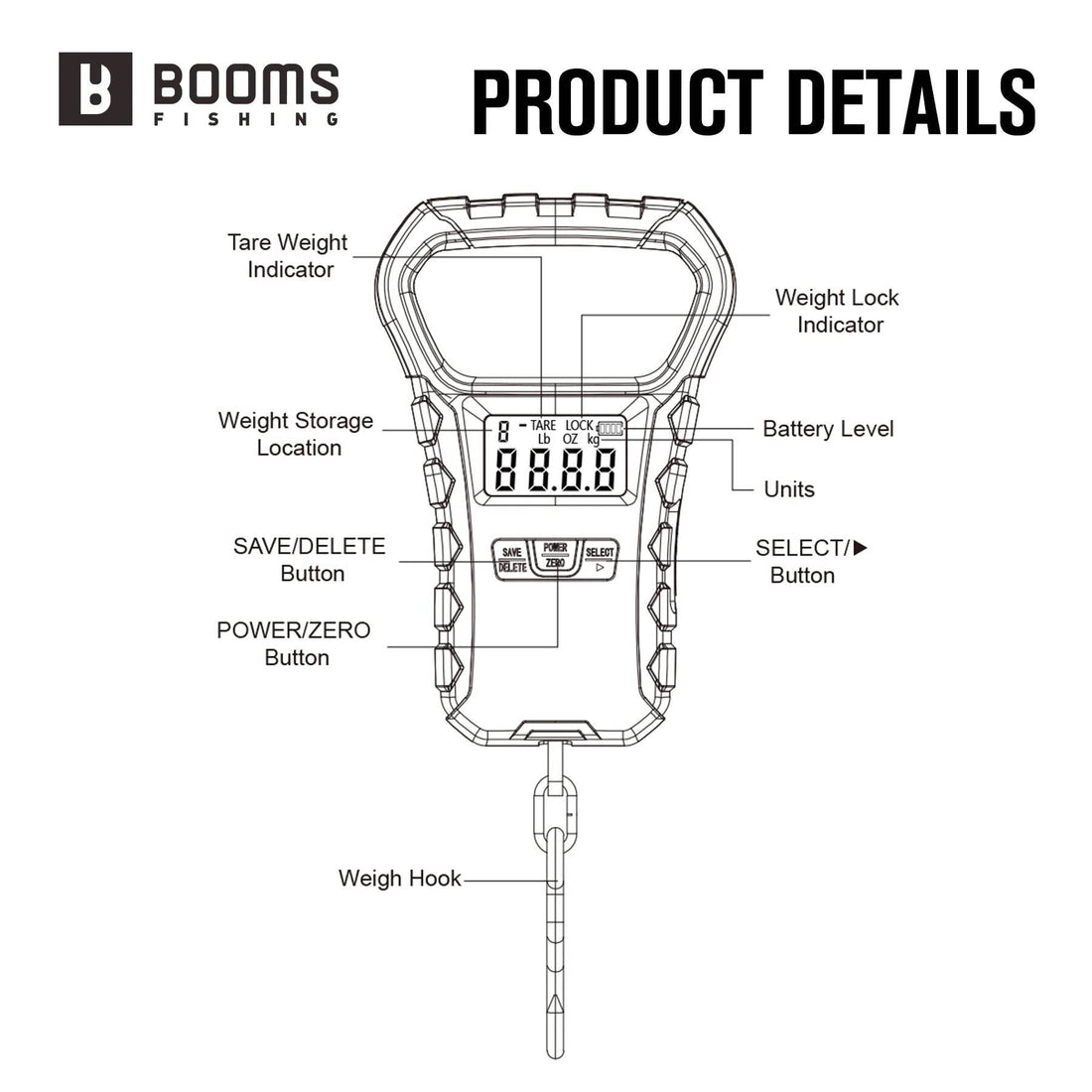 Booms Fishing 65LB Digital Fishing Scale & Grip Set - Fish & Cheaps | Fishing & Outdoor Gear