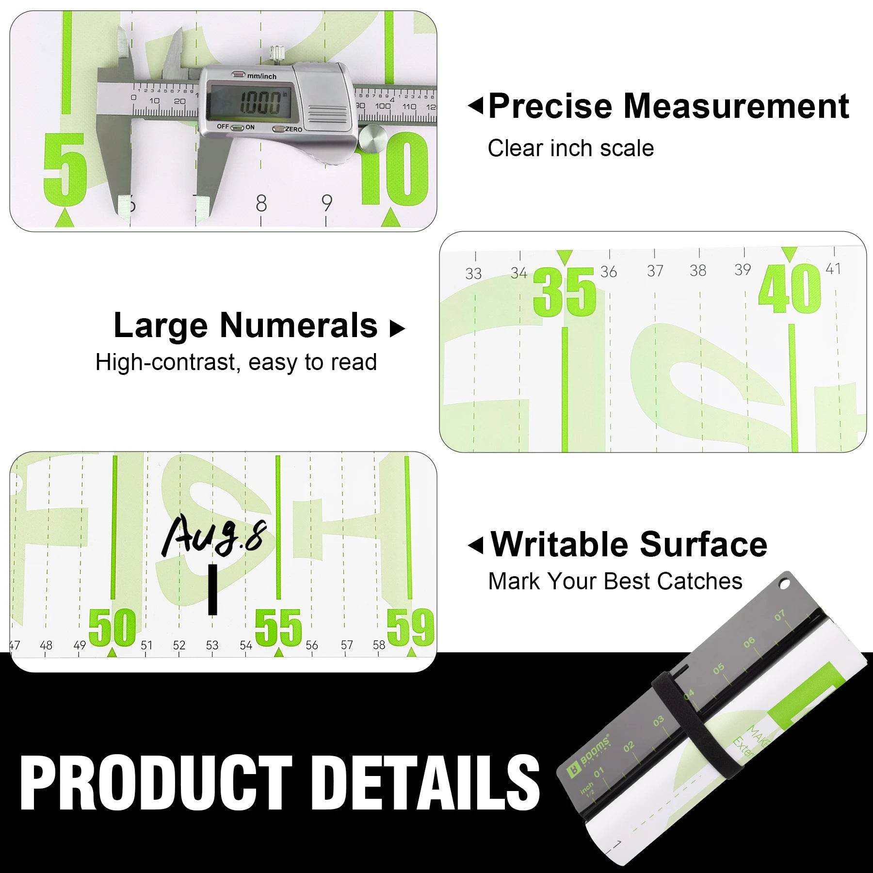 Booms Fishing 59in Waterproof Fish Measuring Ruler - Fish & Cheaps | Fishing & Outdoor Gear