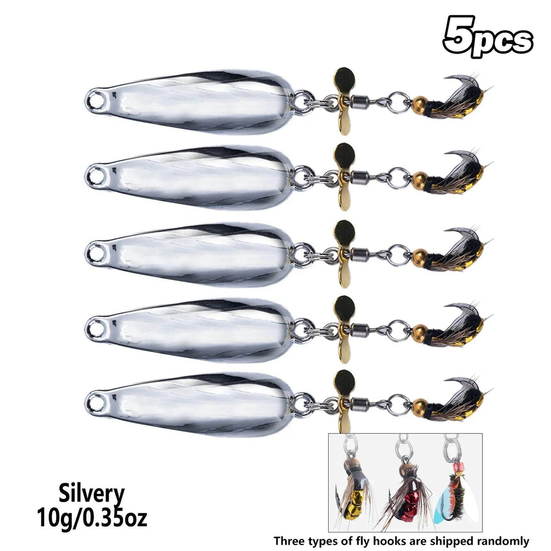 Goture 5pcs Lure Spoonbait Spinners – Hard Sequins Set - Fish & Cheaps | Fishing & Outdoor Gear