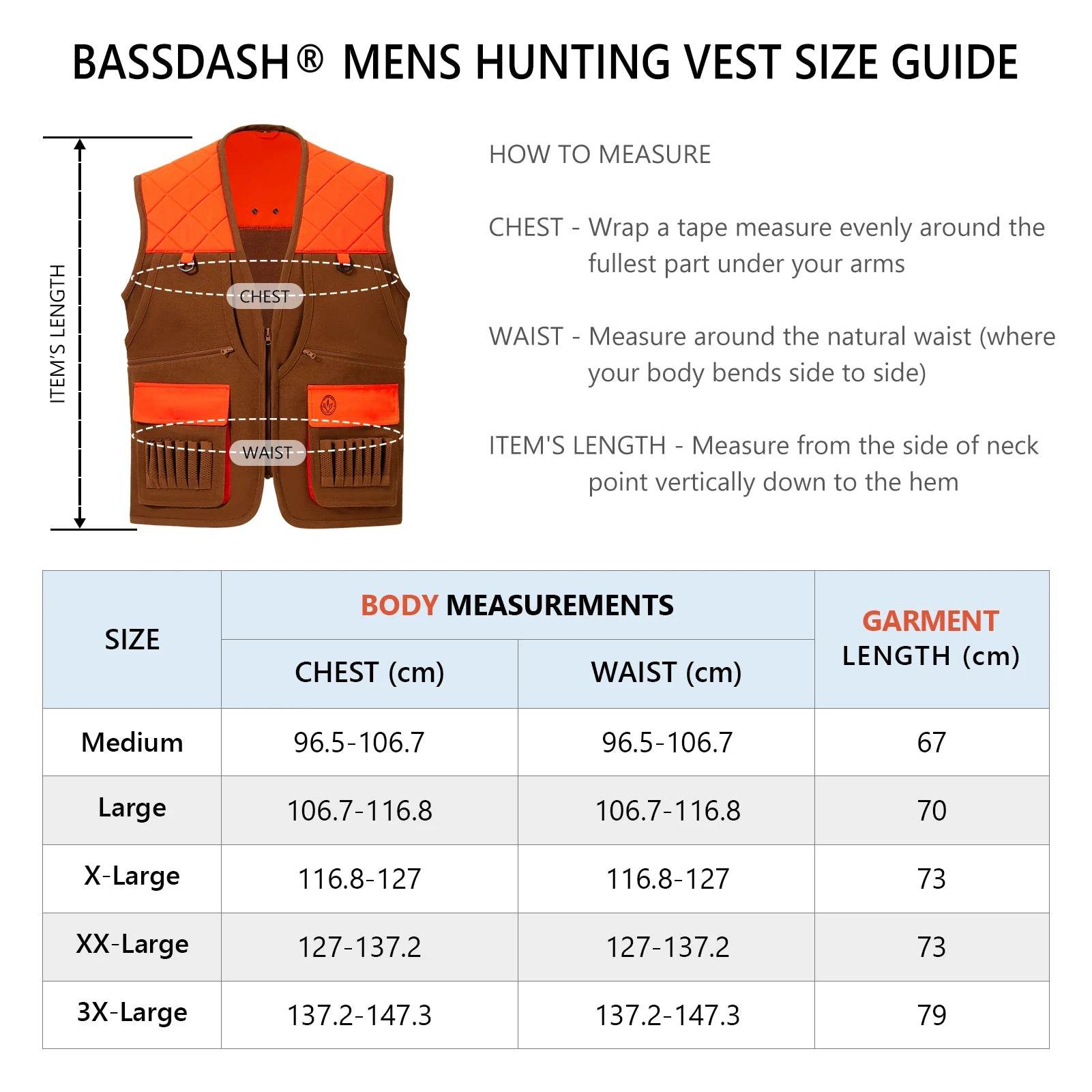 BASSDASH Blaze Orange & Brown Upland Hunting Vest - Fish & Cheaps | Fishing & Outdoor Gear
