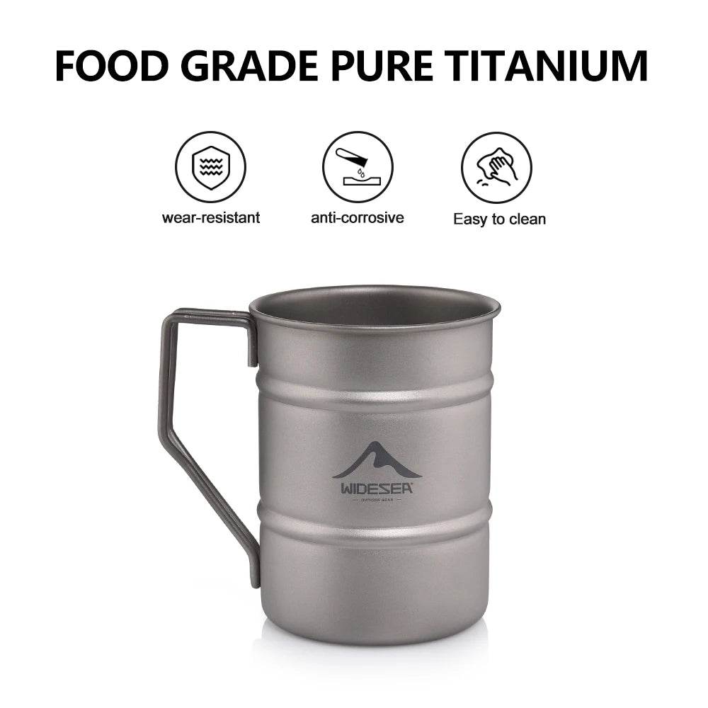 Widesea Titanium Camping Mug — Ultra-light 500ml Cup - Fish & Cheaps | Fishing & Outdoor Gear