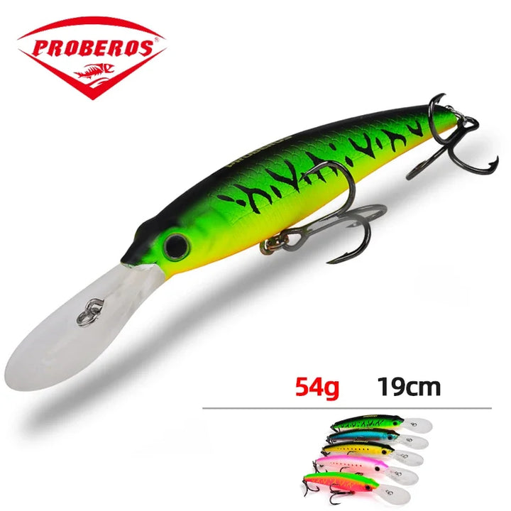 1PCS Sinking Laser Minnow Fishing Lure 19CM 54G Pesca Hooks Fish Wobbler Tackle Crankbait Artificial Japan Hard Bait Swimbait