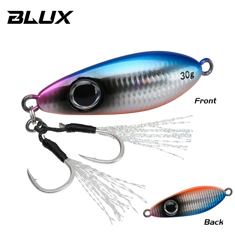 BLUX Flyspoon Metal Jig Spoon Fishing Lure 30G Artificial Bait Shore Hard Slow Jigging Longcast Sea Bass Tuna Saltwater Tackle