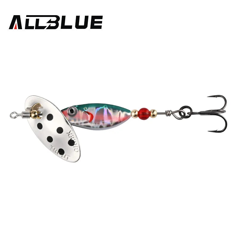 ALLBLUE FLYSPIN Rotating Spinner 6g 8.5g Metal Lure Brass Hard Artificial Bait Copper Freshwater Creek Trout Fishing Tackle