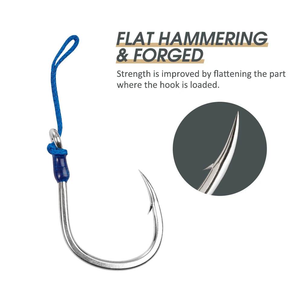 Noeby Heavy Duty Jigging Assist Rig Hooks – 3PC Tin Coated - Fish & Cheaps | Fishing & Outdoor Gear