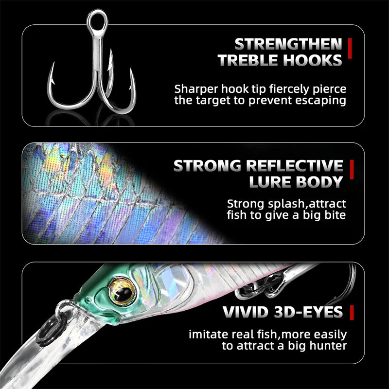 MEREDITH X-NANAHAN+1 Fishing Lures 75mm JerkMinnow Slow Singking Wobblers Bass Artificial Baits carp fishing goods MaxDepth 2.4M