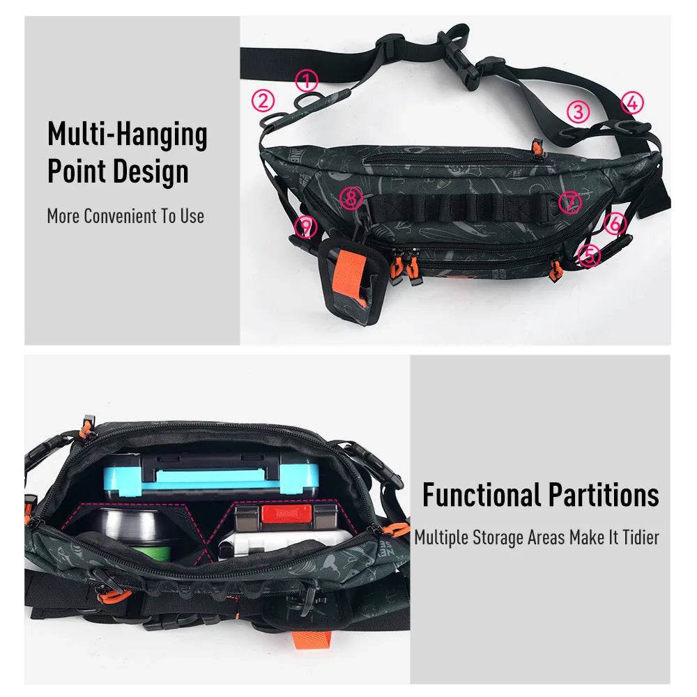 Kingdom Tactical Lure Fishing Waist Chest Backpack - Fish & Cheaps | Fishing & Outdoor Gear