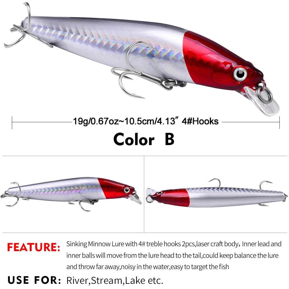PROBEROS Laser Slow Sinking Minnow – 19g Crankbait - Fish & Cheaps | Fishing & Outdoor Gear