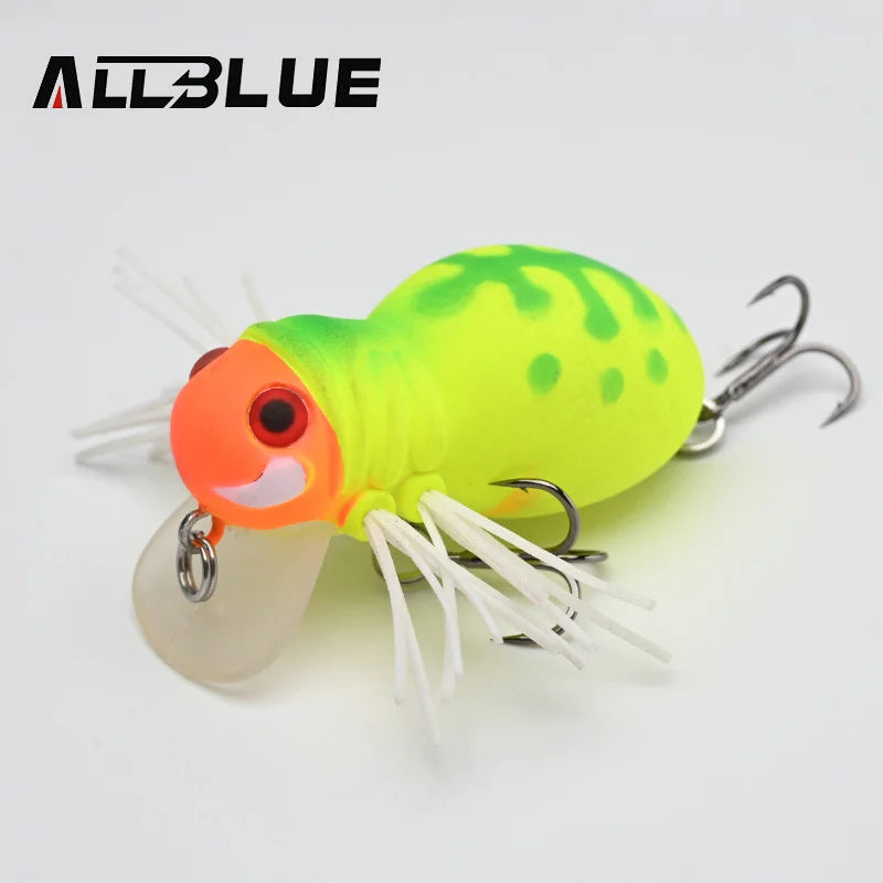 ALLBLUE FATSO SPIDER Topwater Shallow Crankbait 41MM 6.2G Rolling Insect Fishing Lure Wobbler Bait Freshwater Bass Pike Tackle