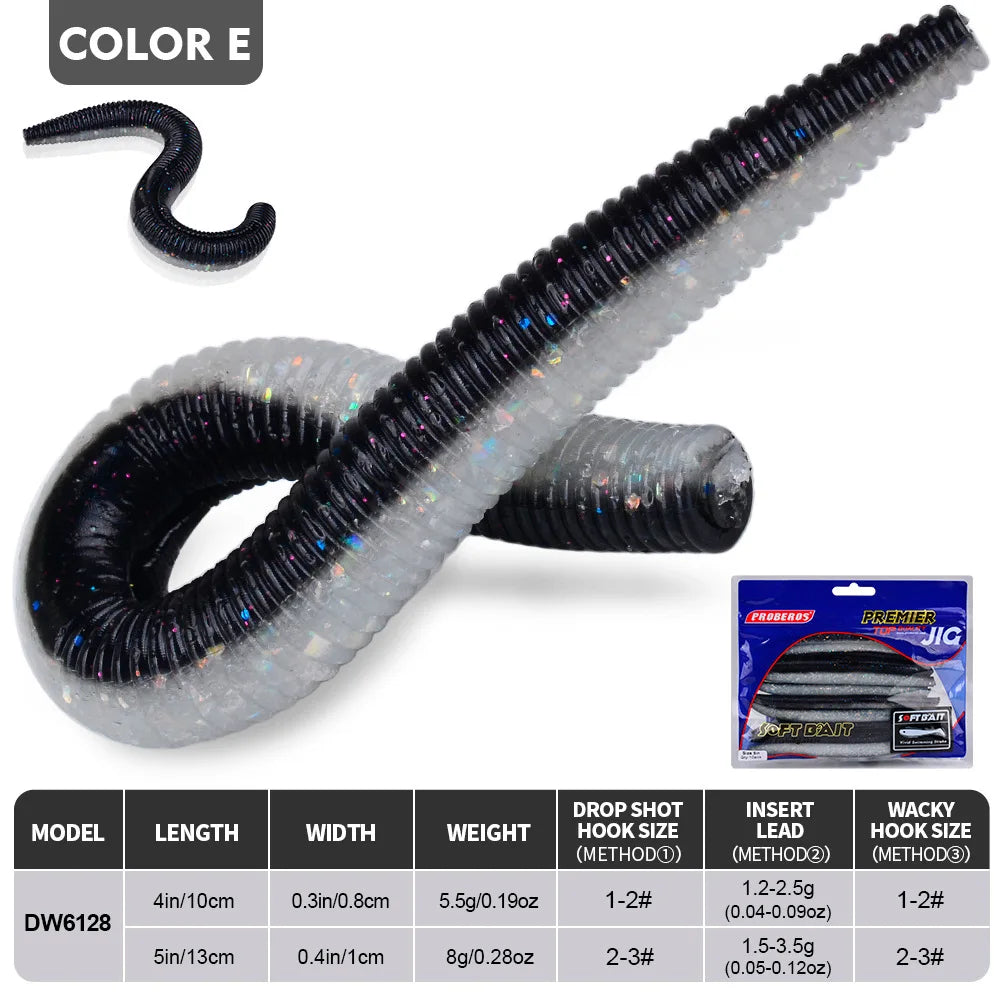 10Pcs 5.5g 8g Lifelike Fishy Smell Simulation Earthworm Artificial Fishing Lures Soft Plastic Worms Sinking Slow Fall Bait