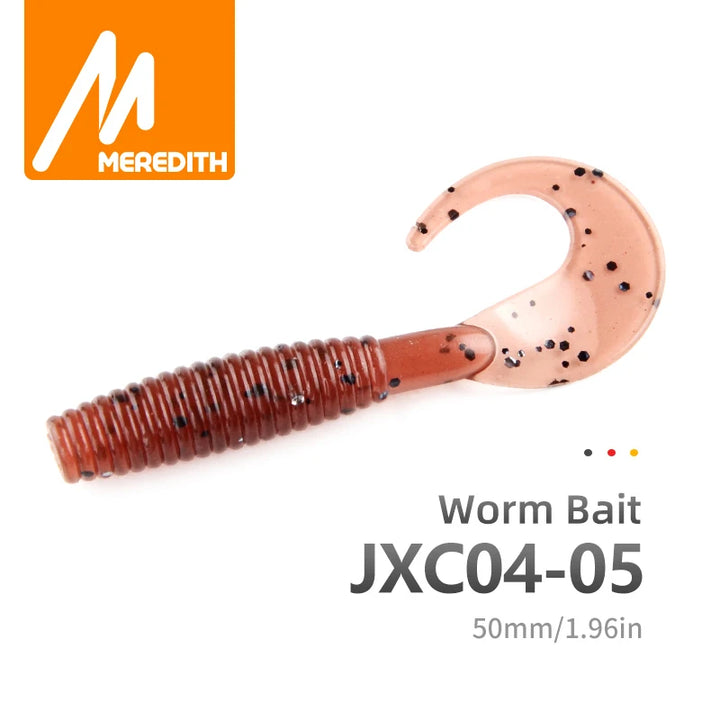 MEREDITH Fishing Soft Lures 50mm 1.26g 20pcs Grub Artificial Soft Bait Predator Tackle Soft Fishing Lure Worm Wobbles