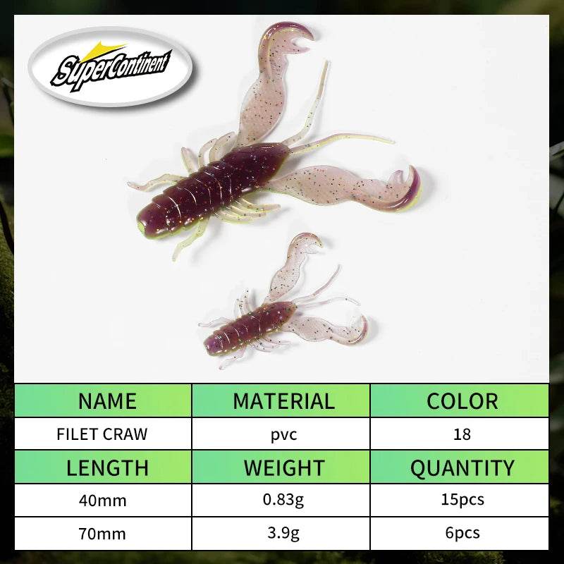Supercontinent Filet Craw Bait – Realistic Soft Lure - Fish & Cheaps | Fishing & Outdoor Gear