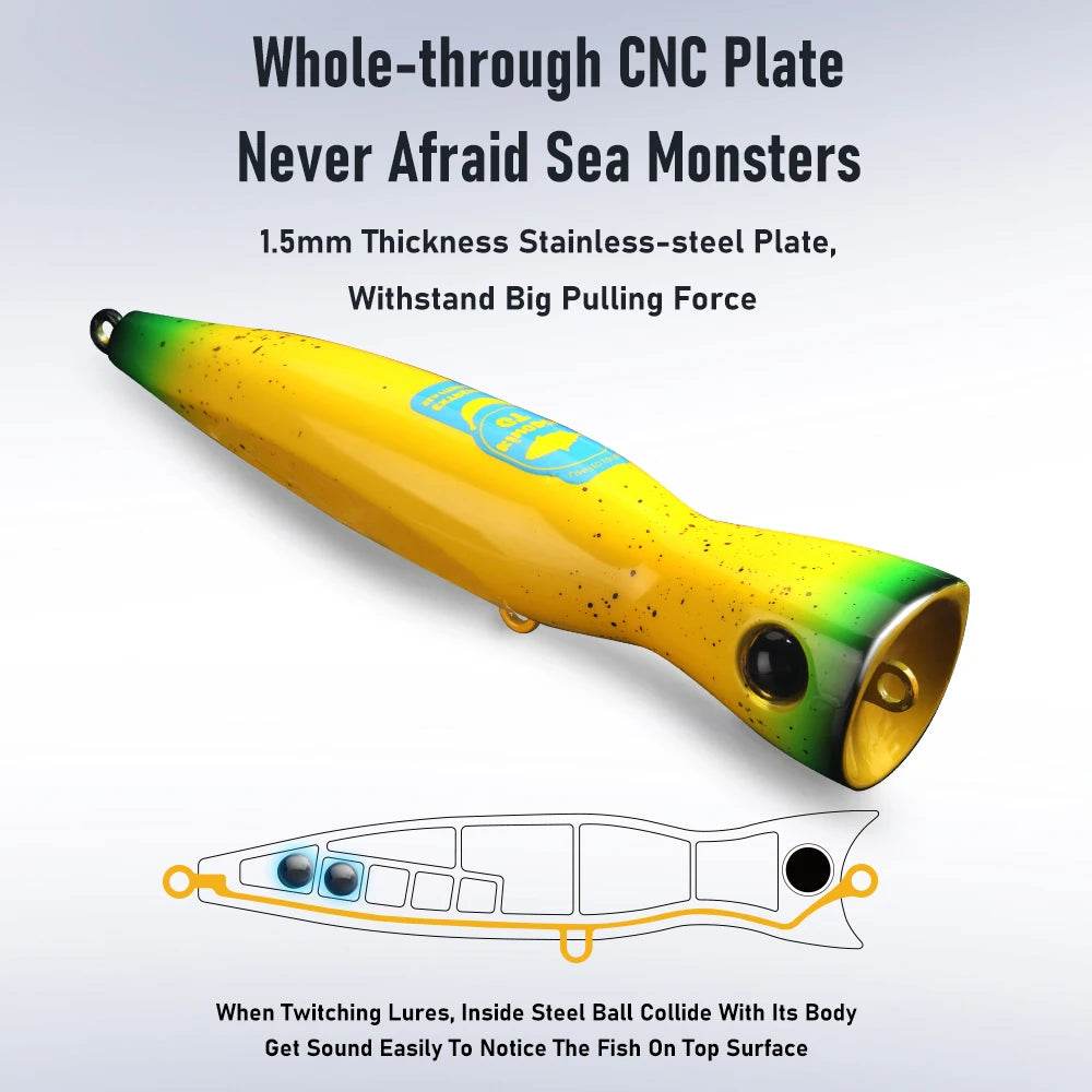 Kingdom GT Topwater Popper – 60g/85g, 160mm/185mm - Fish & Cheaps | Fishing & Outdoor Gear