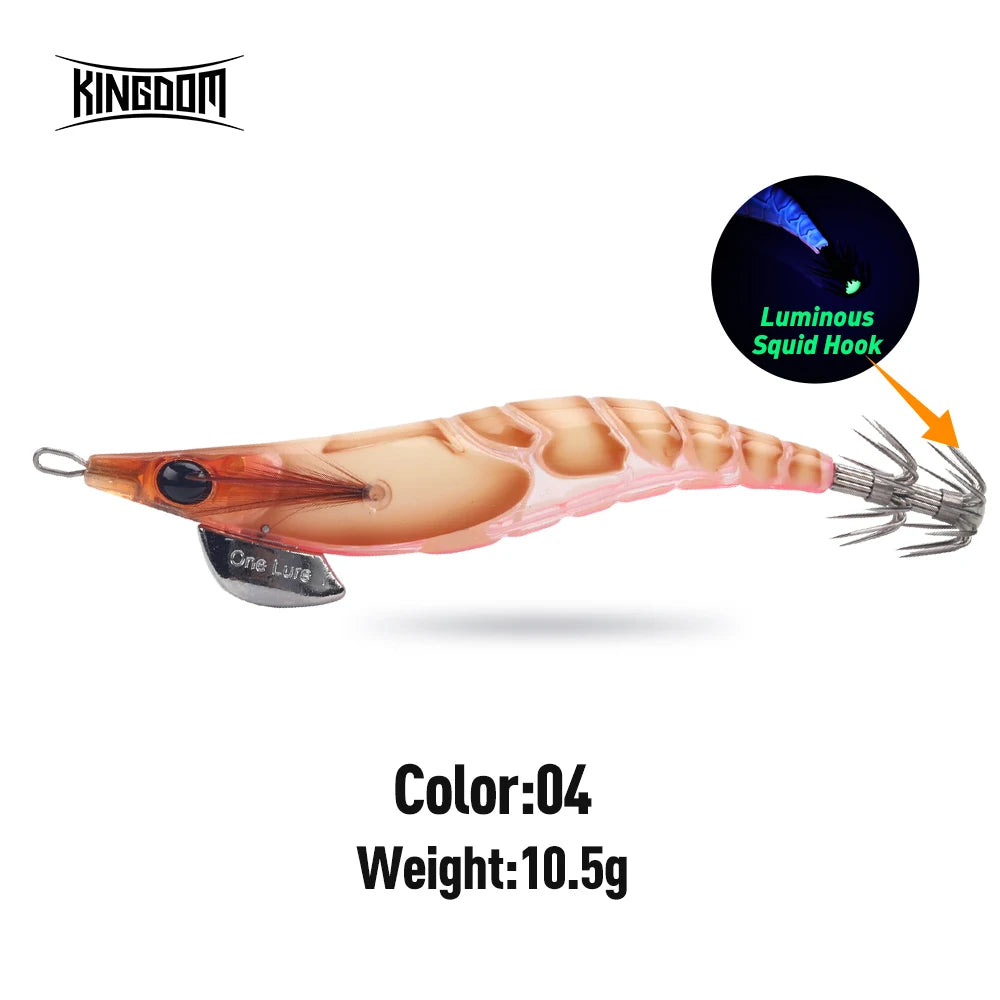 Kingdom Egi Squid Bait Artificial Jigging Lures Slow Sinking Squid Hooks Sea Fishing Octopus Cuttlefish Luminous Tackle Lure