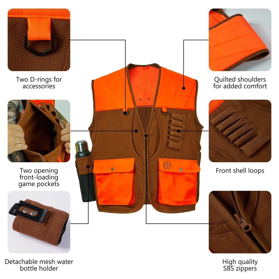 Bassdash Field Bird Hunting Vest – Water-Resistant, Multi-Pocket Design - Fish & Cheaps | Fishing & Outdoor Gear