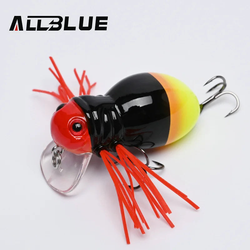 ALLBLUE FATSO SPIDER Topwater Shallow Crankbait 41MM 6.2G Rolling Insect Fishing Lure Wobbler Bait Freshwater Bass Pike Tackle