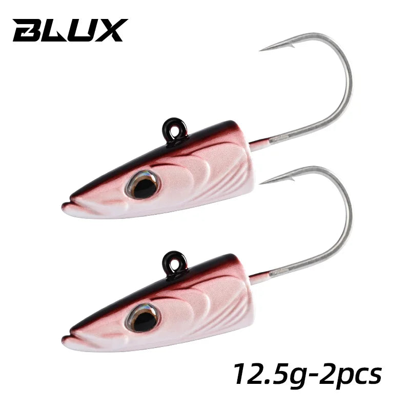 BLUX Happy Sandeel 11cm 17g Soft Live Eel Fishing Lure Paddle Tail Jig Head Hook Vinyls Vibration Artificial Bait Saltwater Gear