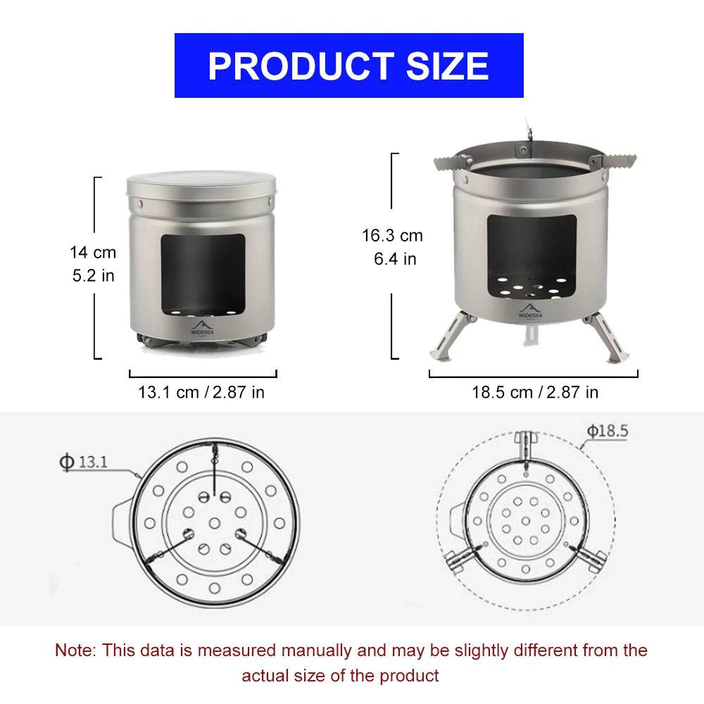 Widesea Titanium Wood Stove — Ultra-Light Outdoor Firewood Cooker - Fish & Cheaps | Fishing & Outdoor Gear