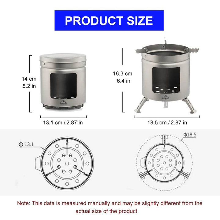 Widesea Titanium Wood Stove — Ultra-Light Outdoor Firewood Cooker - Fish & Cheaps | Fishing & Outdoor Gear