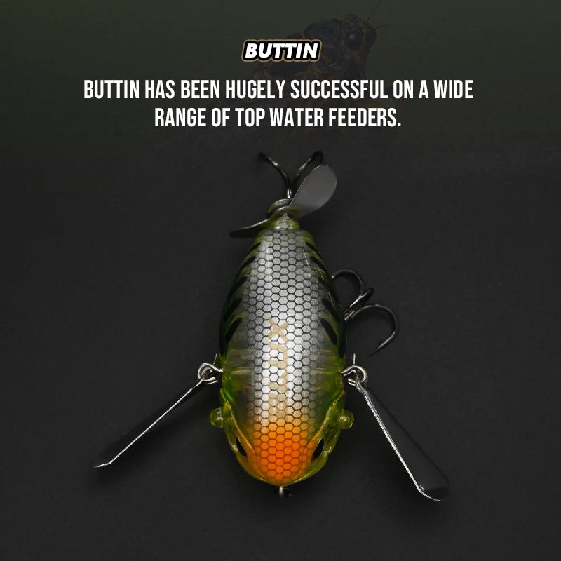 BLUX Micro BUTTIN Pompadour Topwater Crawler 6.5G Wobbler Noisy Fishing Lure Crankbait Freshwater Bass Perch Artificial Bait