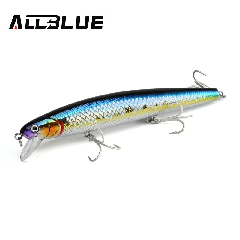 ALLBLUE FlashMinnow 110 Fishing Lure 110mm 17.8g Glow Jerkbait Wobbler Slow Suspending Minnow Plastic Bait Bass Pike Tackle