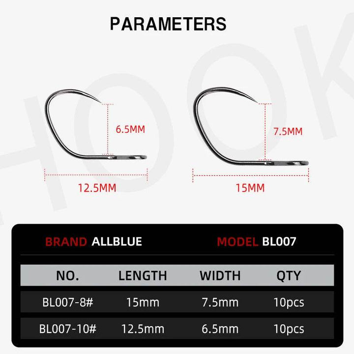 ALLBLUE  Barbless Trout Hook Set – 10pcs Vertical Eye (10#, 8#) - Fish & Cheaps | Fishing & Outdoor Gear