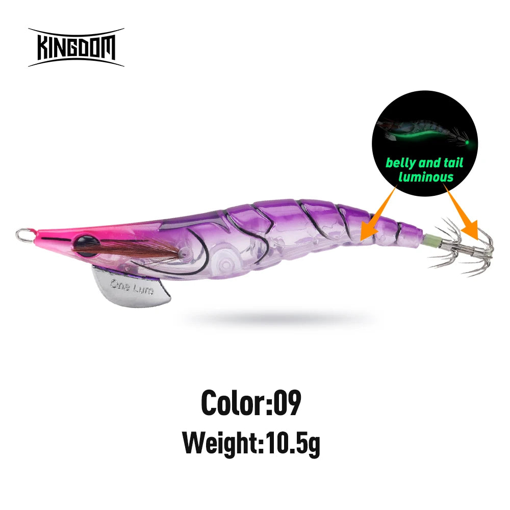 Kingdom Egi Squid Bait Artificial Jigging Lures Slow Sinking Squid Hooks Sea Fishing Octopus Cuttlefish Luminous Tackle Lure