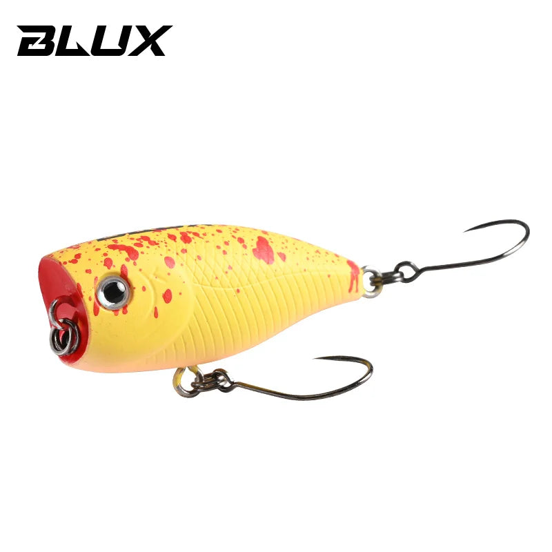 BLUX POKO Topwater Popper 35mm 3g Stream Trout Bass Fishing Lure Plastic Bait Creek Floating Freshwater Artificial Hard Lure