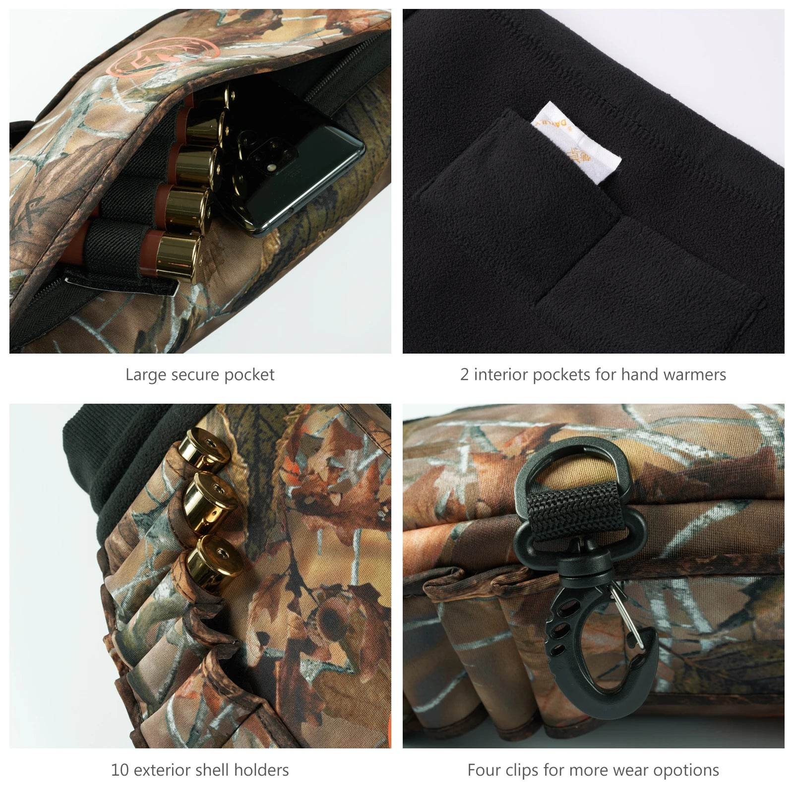 Bassdash Camo Hunting Muff – Fleece Lined Hand Warmer - Fish & Cheaps | Fishing & Outdoor Gear