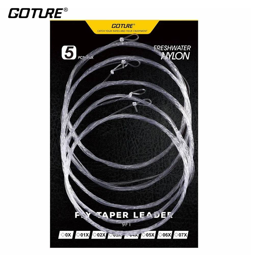 Goture 9FT Tapered Fly Fishing Leaders – 5 Pack - Fish & Cheaps | Fishing & Outdoor Gear