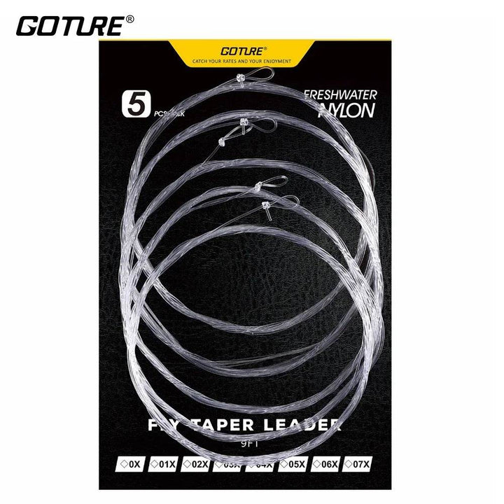 Goture 9FT Tapered Fly Fishing Leaders – 5 Pack - Fish & Cheaps | Fishing & Outdoor Gear