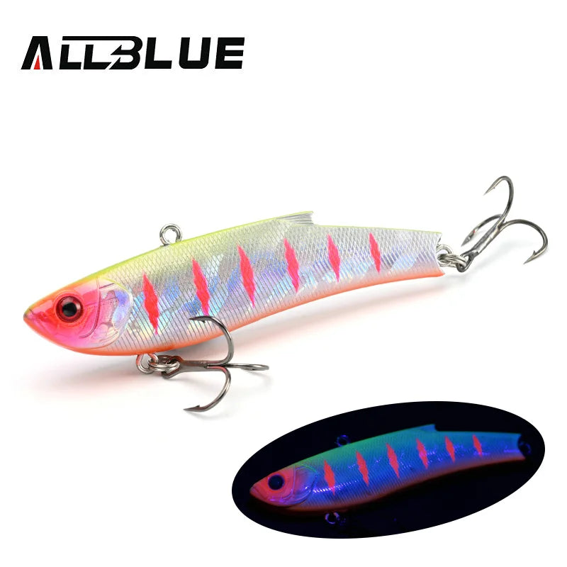 ALLBLUE RANGE VIB 80ES Sinking VIB Fishing Lure Rattlin 80mm 23g Hard Artificial Vibration Bait Winter Ice Pike Fishing Tackle