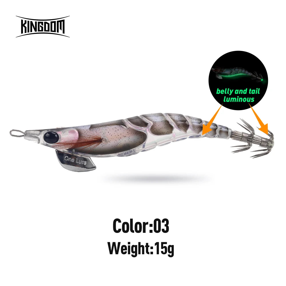 Kingdom Egi Squid Bait Artificial Jigging Lures Slow Sinking Squid Hooks Sea Fishing Octopus Cuttlefish Luminous Tackle Lure