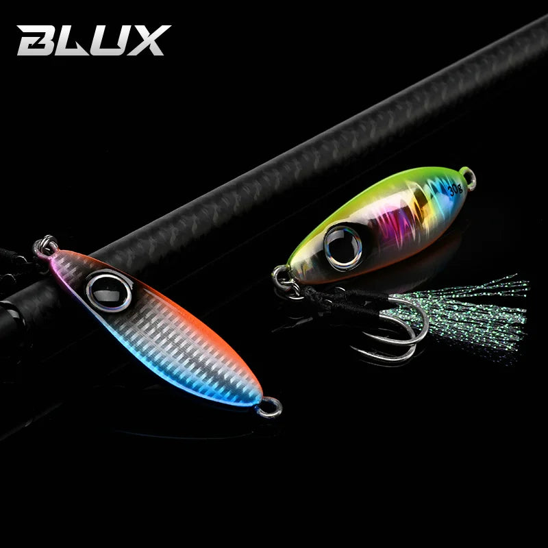 BLUX Flyspoon Metal Jig Spoon Fishing Lure 30G Artificial Bait Shore Hard Slow Jigging Longcast Sea Bass Tuna Saltwater Tackle