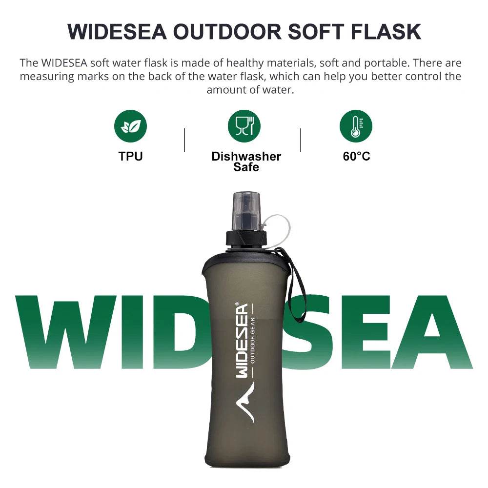 Widesea Soft Flask – 500ml Collapsible Water Bottle - Fish & Cheaps | Fishing & Outdoor Gear