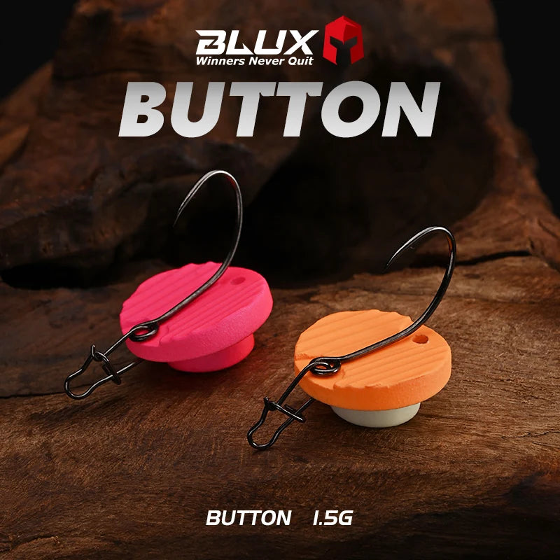 The BLUX BUTTON Area Trout Disc-like Vertical Fishing Lure 13mm 1.5g Sinking ABS Brass Deka Spoon Bung Artificial Bait Tackle