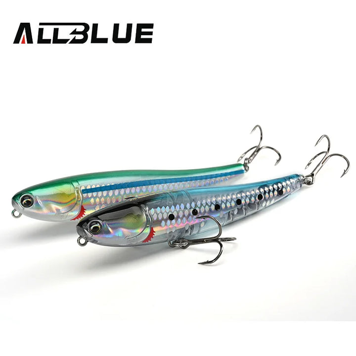 ALLBLUE BULLET MULLET 80mm/100mm Topwater Pencil Surface Walker Floating Fishing Lure Walk The Dog Saltwater Bass Hard Bait