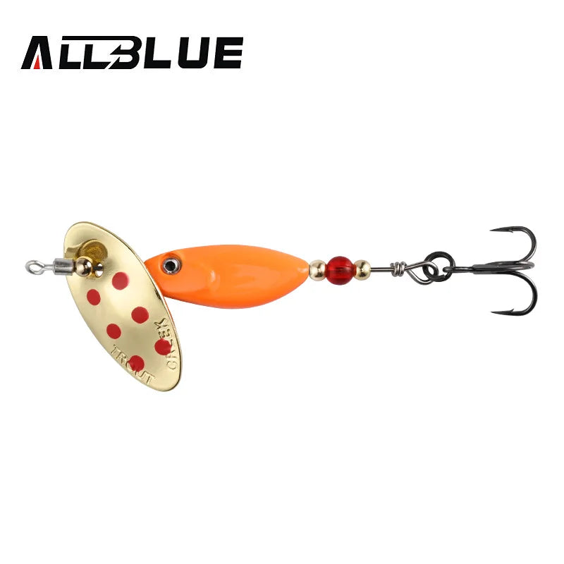 ALLBLUE FLYSPIN Rotating Spinner 6g 8.5g Metal Lure Brass Hard Artificial Bait Copper Freshwater Creek Trout Fishing Tackle