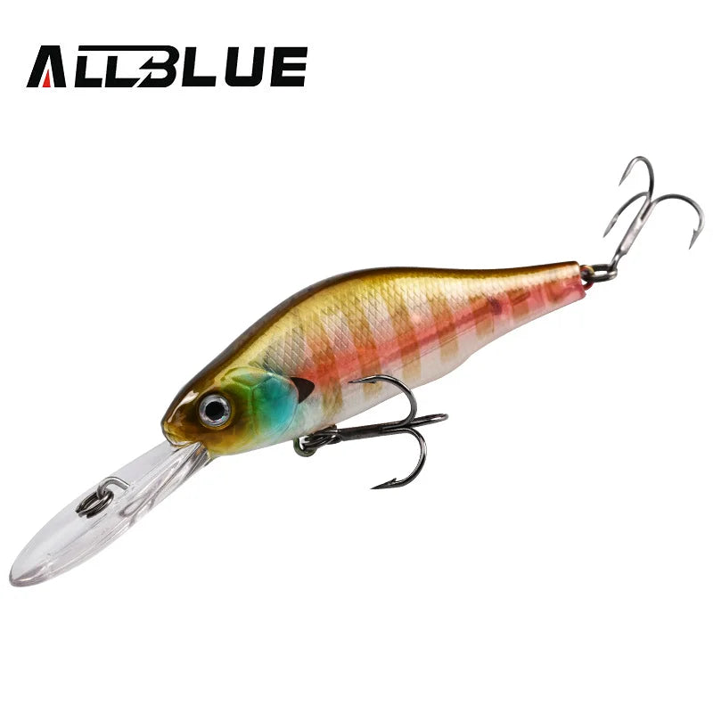 ALLBLUE HUNCH 70SP DR Professional Fishing Lure 70mm 10g Suspend Wobbler Minnow Depth 1.5-2m Bass Pike Artificial Bait Tackle